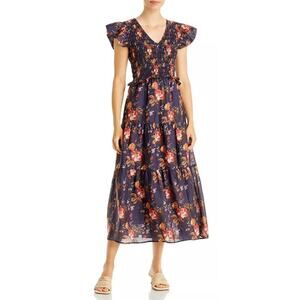 Sea New York Esme Smocked Midi Dress Navy Floral Fall Cottagecore Tuckernuck